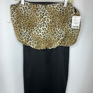 Tube dress with leopard print.